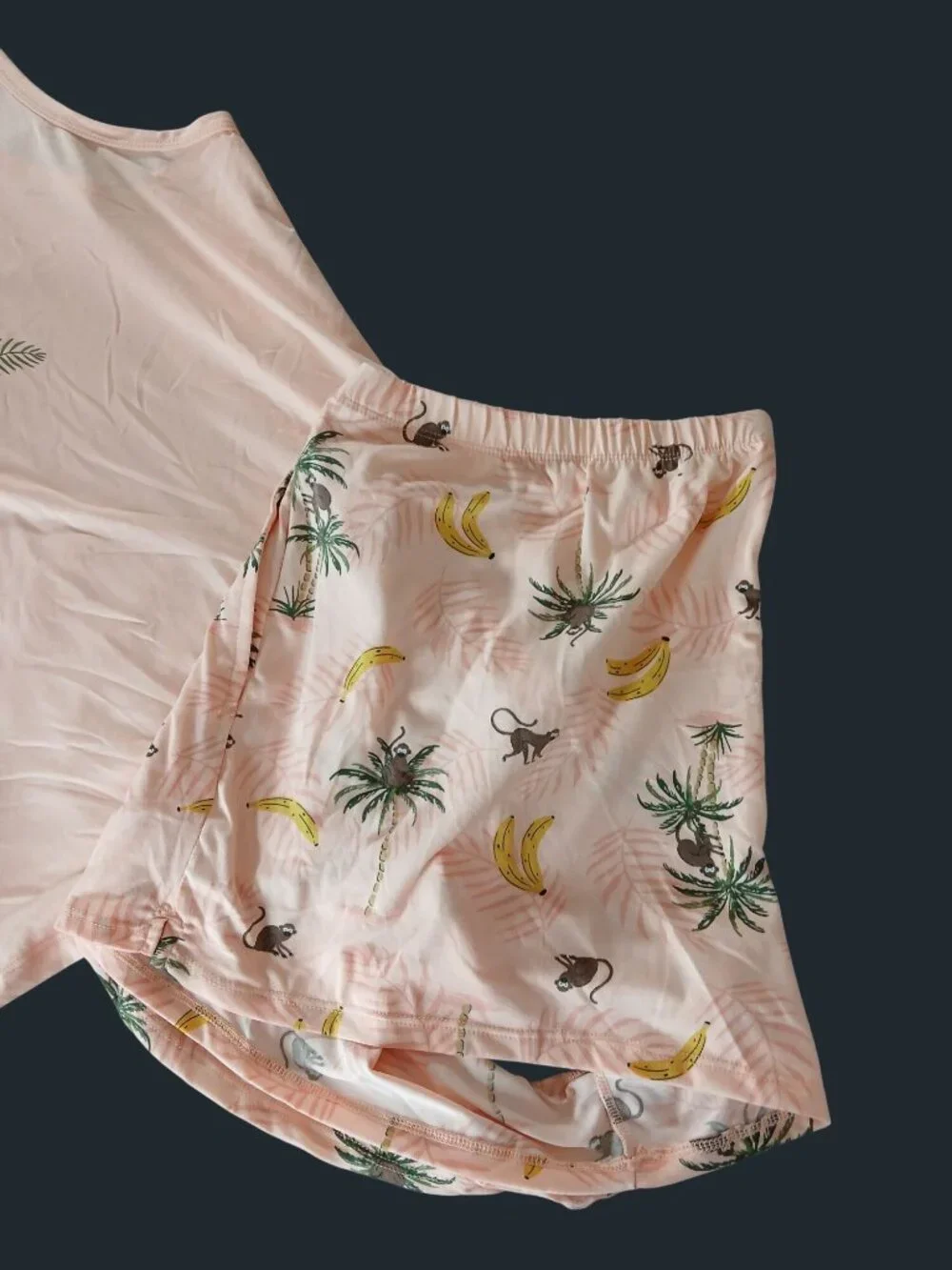 JoySpun Womens Peach Jungle Print Tank Top Shorts Pajamas XL Recycled Poly NWT - Picture 2 of 14